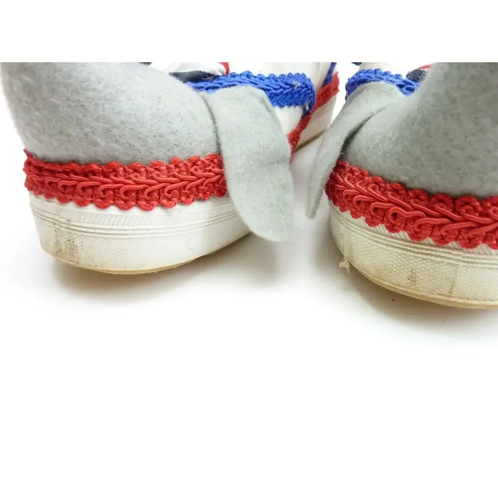 Laguna Hand Embellished Elephant Sneakers Women Size 7 Gray Canvas Novelty Shoes